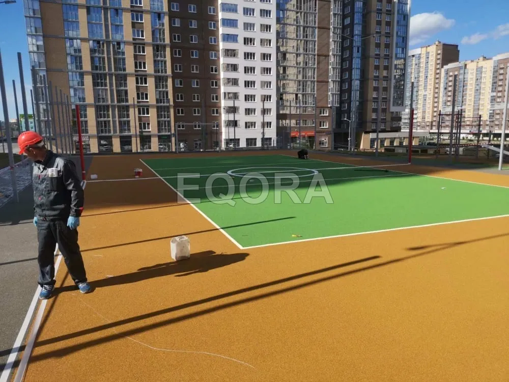Из чего состоит бесшовное резиновое покрытие в Когалыме?